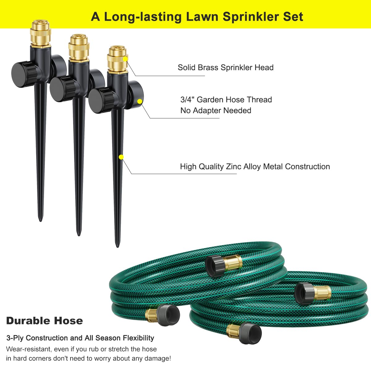 FANHAO Above Ground Sprinkler System - 360° Large Area Coverage - FANHAO