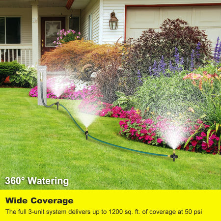 FANHAO Above Ground Sprinkler System - 360° Large Area Coverage - FANHAO