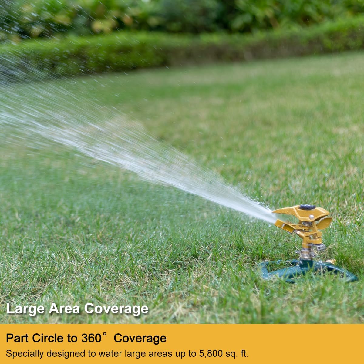 FANHAO Heavy Duty Pulsating Impact Lawn Sprinkler with Metal Base - FANHAO