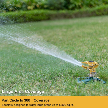 FANHAO Heavy Duty Pulsating Impact Lawn Sprinkler with Metal Base - FANHAO