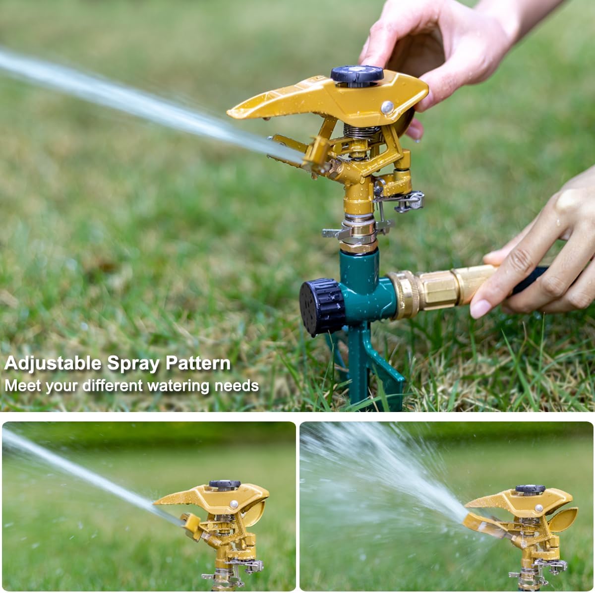 FANHAO Heavy Duty Pulsating Lawn Sprinkler on Spike Base - FANHAO