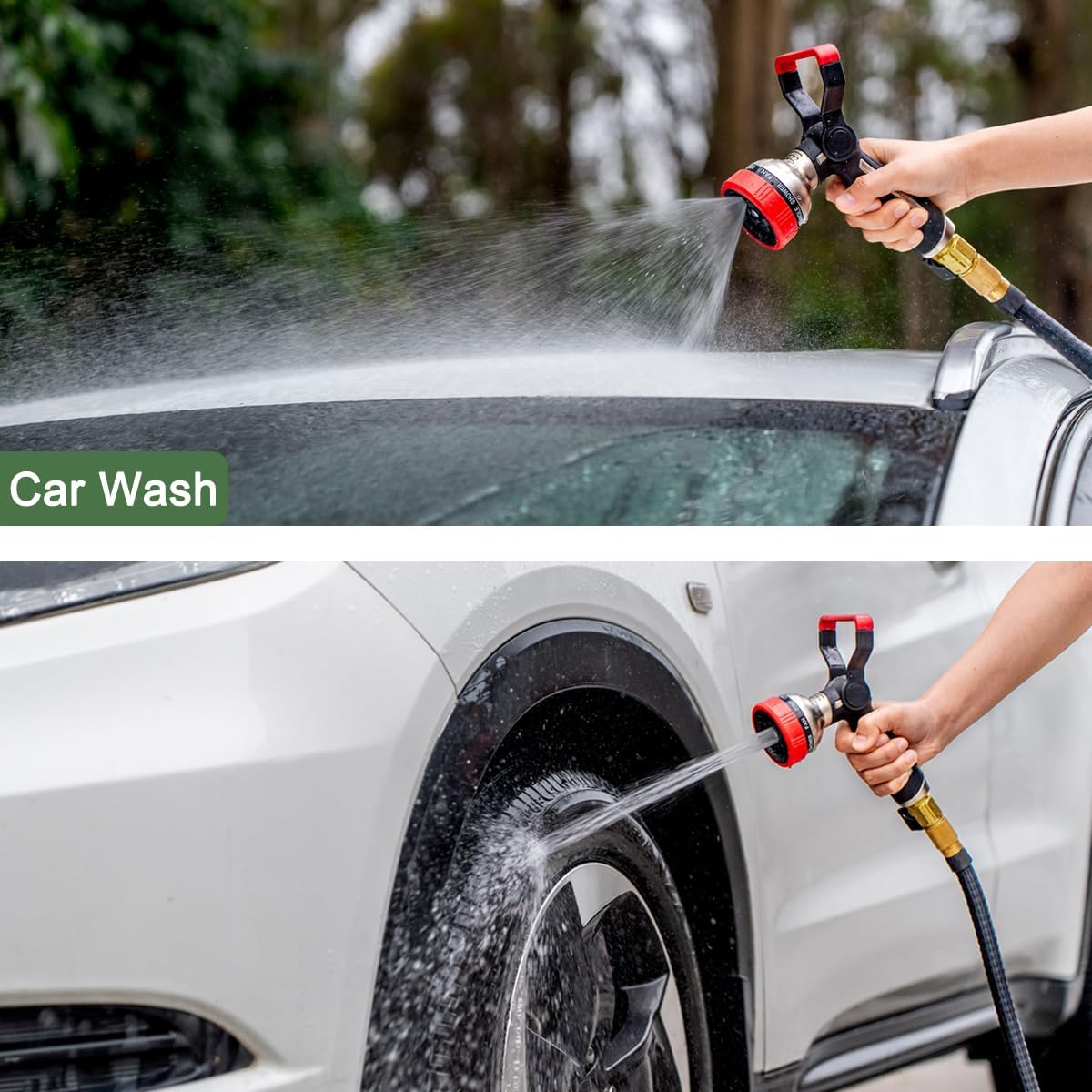 FANHAO Heavy Duty Fireman Style Garden Hose Nozzle - 9 Spray Modes - FANHAO