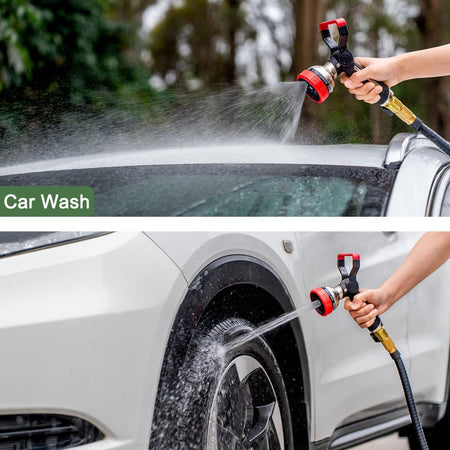 FANHAO Heavy Duty Fireman Style Garden Hose Nozzle - 9 Spray Modes - FANHAO