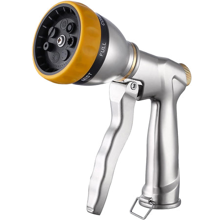 FANHAO Heavy-Duty Metal Hose Nozzle - 7 Spray Modes, High Pressure - FANHAO