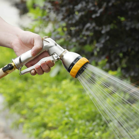 FANHAO Heavy-Duty Metal Hose Nozzle - 7 Spray Modes, High Pressure - FANHAO
