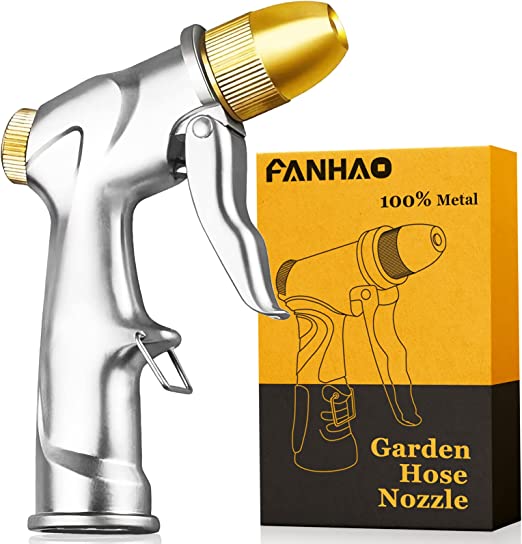 FANHAO Garden Hose Nozzle Sprayer 100% Heavy Duty Metal Water Hose Spr