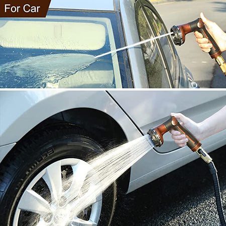 FANHAO Garden Hose Nozzle Heavy Duty, 100% Metal Water Hose Nozzle Sprayer with 8 Spray Patterns - FANHAO