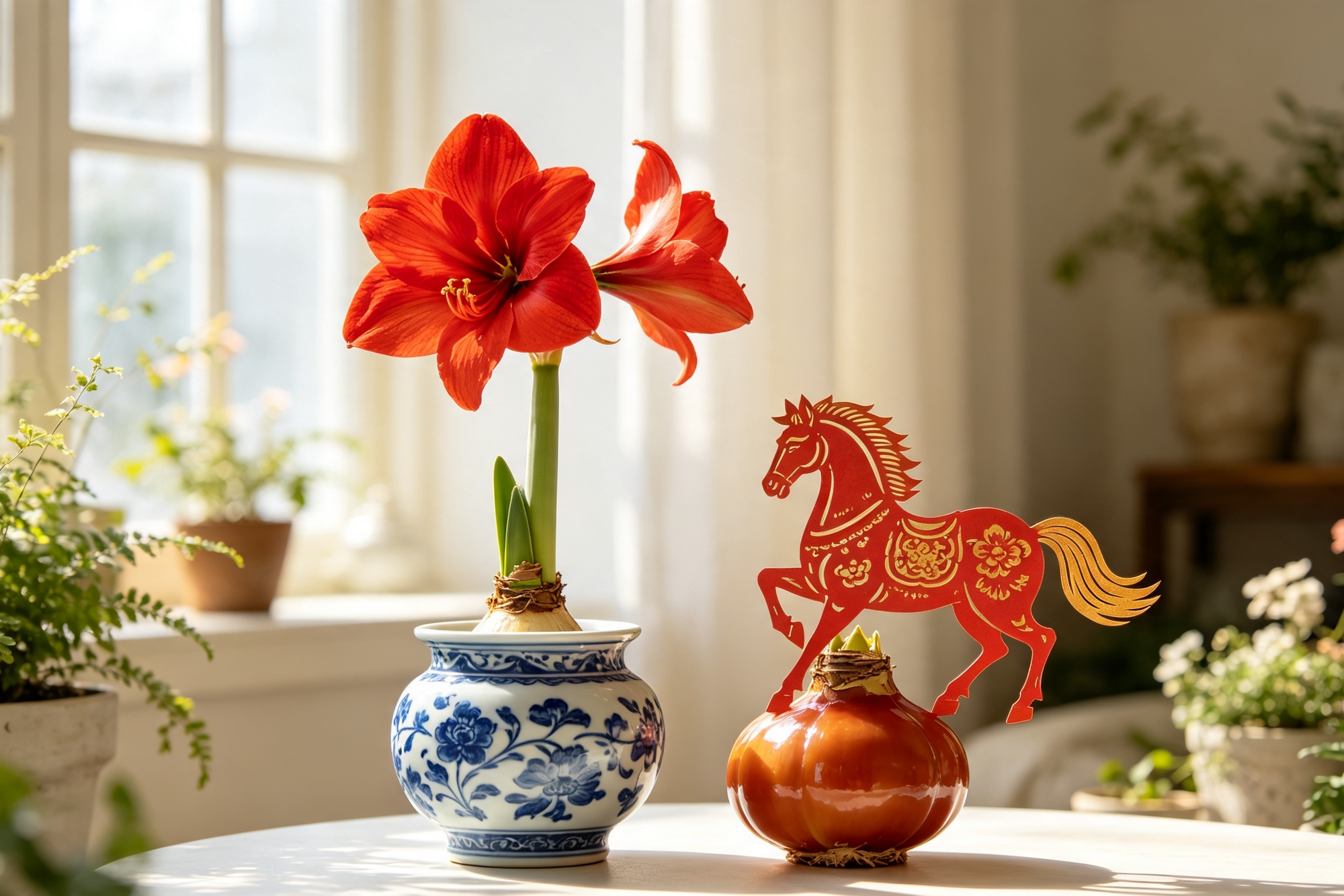China’s Viral Wax-Sealed Amaryllis: Horse-Year Gilded &amp; Blue-and-White Limited Edition (Soil-Free, Water-Free Blooms)