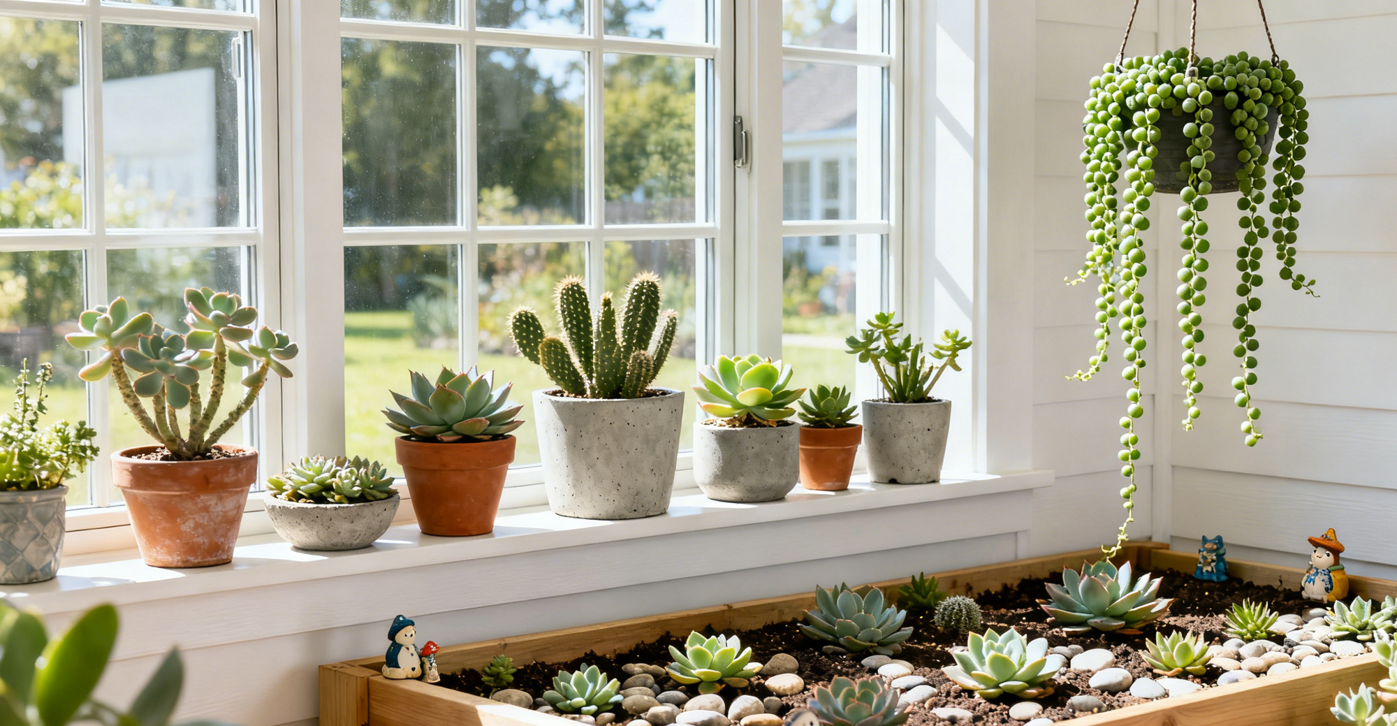 Some beautiful potted succulents
