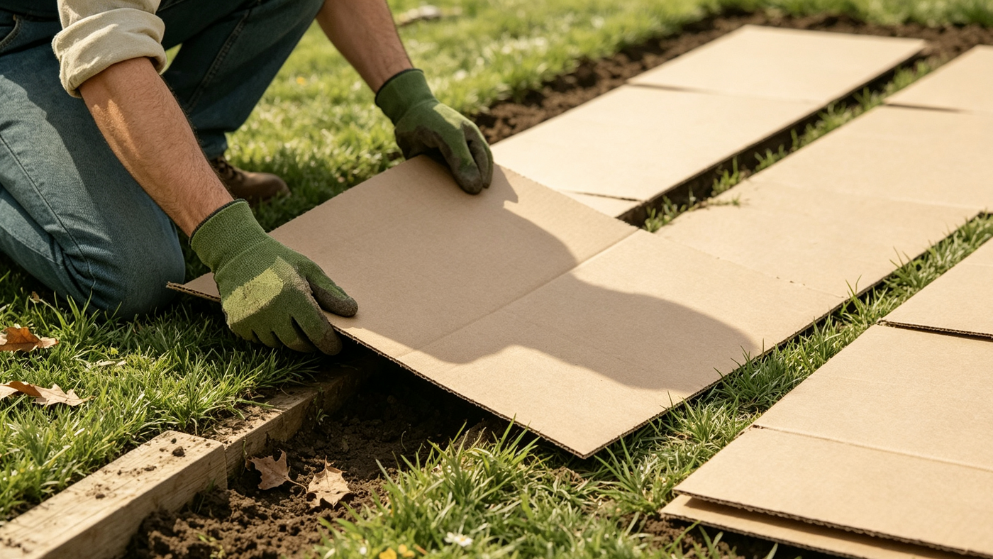 Cardboard No-Dig Lawn Transformation: Turn Bad Turf Into Lush Garden (Step-by-Step)