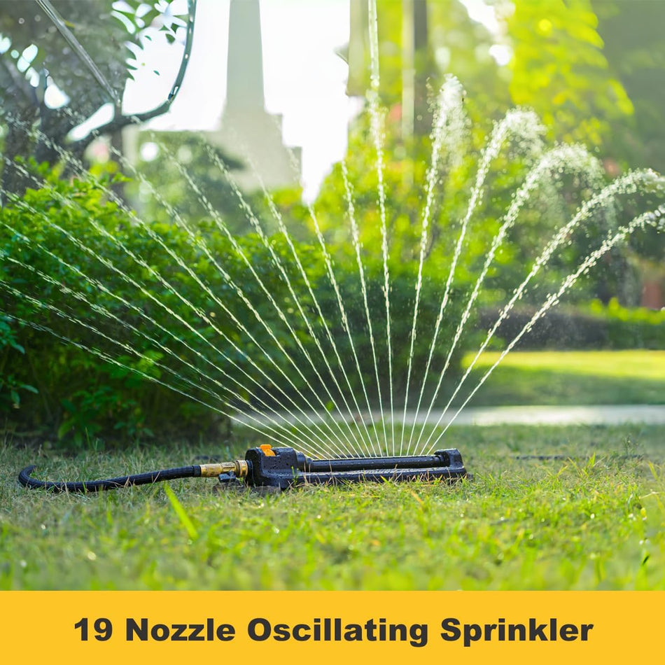 FANHAO Oscillating Sprinkler with 19 Precision Nozzles, Adjustable Range Watering System