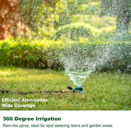 FANHAO 2 Pack 360 Degree Metal Lawn Sprinkler, Automatic Garden Sprinkler - FANHAO