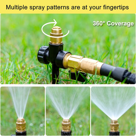 FANHAO 2 Pack Metal Lawn Sprinkler for Yard, Automatic Garden Water Sprinkler on Spike Base-Black - FANHAO