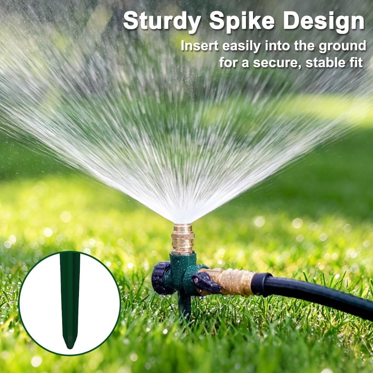 water spray system for garden FANHAO 3-Pack Heavy-Duty Metal Lawn Sprinkler for Yard, 360° Adjustable Garden Water Sprinkler with Spike Base, Large Area Irrigation System for Lawn