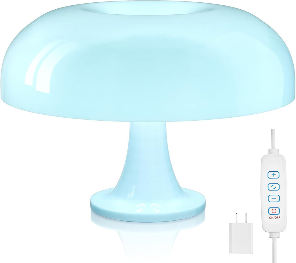 FANHAO Light Blue Mushroom Lamp, 70s Retro Midcentury Lamp for Room