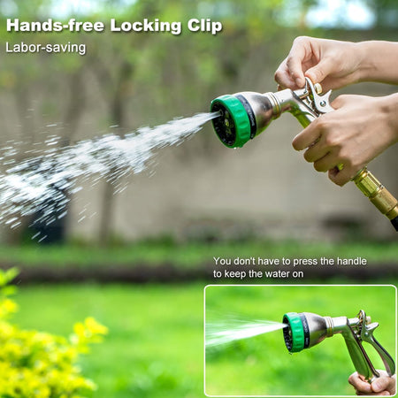 FANHAO Heavy Duty Metal Hose Nozzle - 7-Pattern, Ergonomic Rear Trigger - FANHAO
