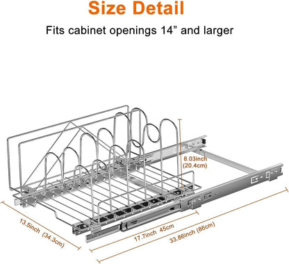 FANHAO Slide Out Cutting Board, Bakeware, and Tray Organizer