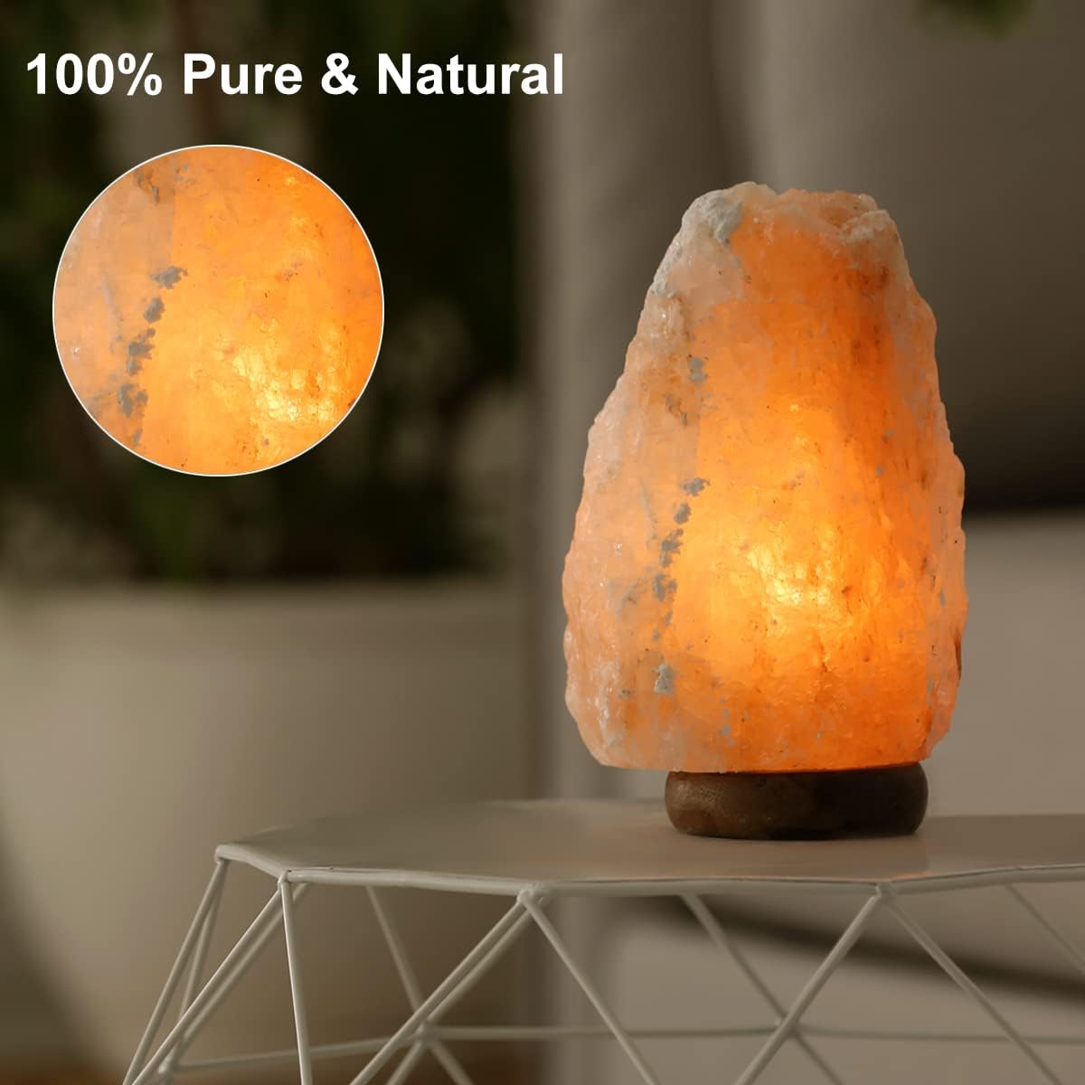 FANHAO USB Himalayan Salt Lamp with 8 Colors Changing, Natural Crystal Salt Rock Lamp