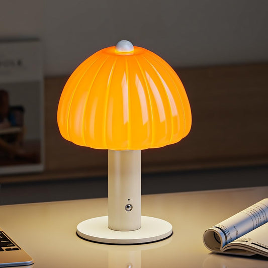 FANHAO Touch Bedside Table Lamp Portable Desk Lamp, 3-Color Dimmable, 4000mAh Cordless Rechargeable Glass Small Lamp