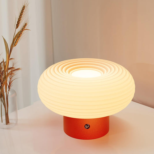 FANHAO Touch Bedside Table Lamp, Portable 4000mAh Cordless Rechargeable Mushroom Lamp