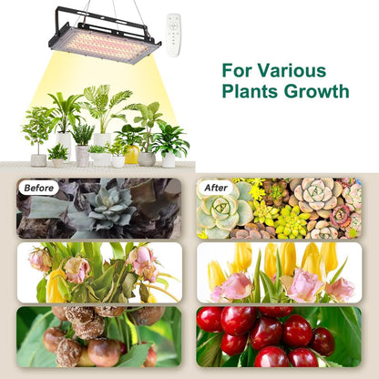 FANHAO LED Grow Lights, 400W Full Spectrum Grow Lamp with Remote Control Plant Lights for Indoor Plants
