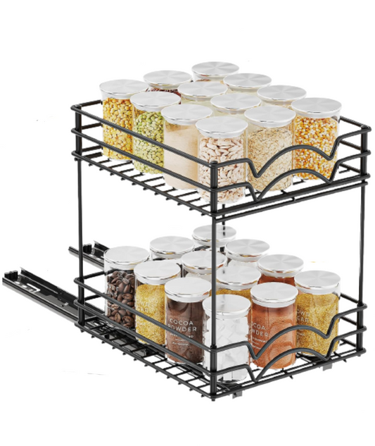 FANHAO Pull Out Spice Rack， Heavy Duty Slide Out Seasoning Kitchen Organizer for Cabinet
