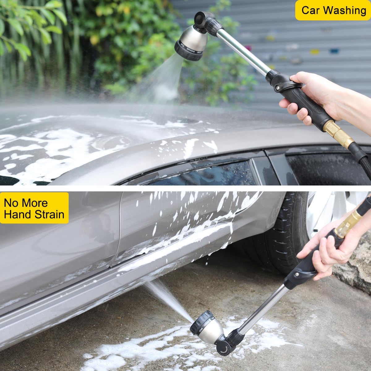 FANHAO 16 Inches 8-Pattern Garden Watering Wand-Black - FANHAO