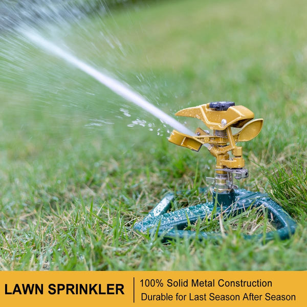 FANHAO Heavy Duty Pulsating Impact Lawn Sprinkler with Metal Base - FANHAO
