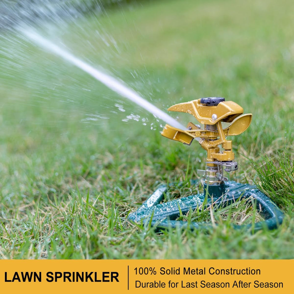 FANHAO Heavy Duty Pulsating Impact Lawn Sprinkler with Metal Base - FANHAO