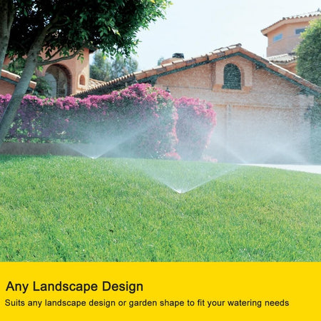 FANHAO 2 Pack Metal Lawn Sprinkler for Yard, Automatic Garden Water Sprinkler on Spike Base - FANHAO