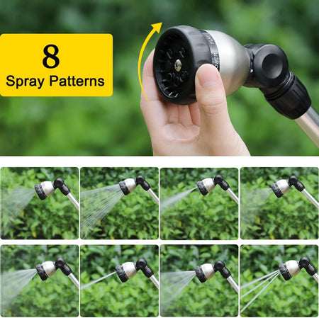 FANHAO 16 Inches 8-Pattern Garden Watering Wand-Black - FANHAO