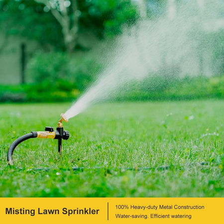 FANHAO 2 Pack Metal Lawn Sprinklers – Adjustable Brass Nozzle, Spike Base - FANHAO
