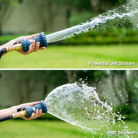 FANHAO High Power Adjustable Fireman Style Garden Hose Nozzle - Blue - FANHAO