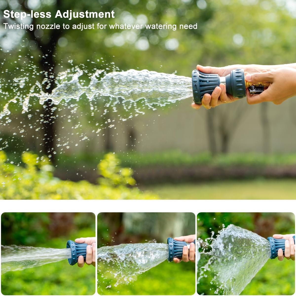 FANHAO High Power Adjustable Fireman Style Garden Hose Nozzle - Blue - FANHAO