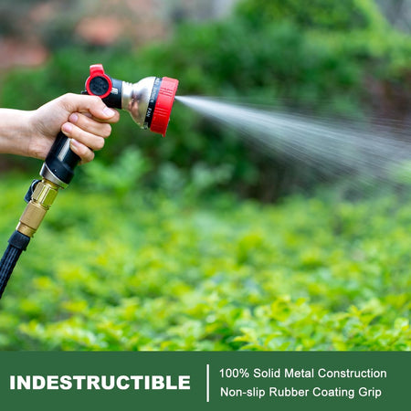 FANHAO Heavy Duty Thumb Control Garden Hose Nozzle - 9 Spray Modes - FANHAO