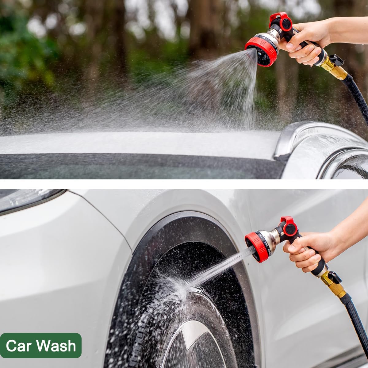 FANHAO Heavy Duty Thumb Control Garden Hose Nozzle - 9 Spray Modes - FANHAO