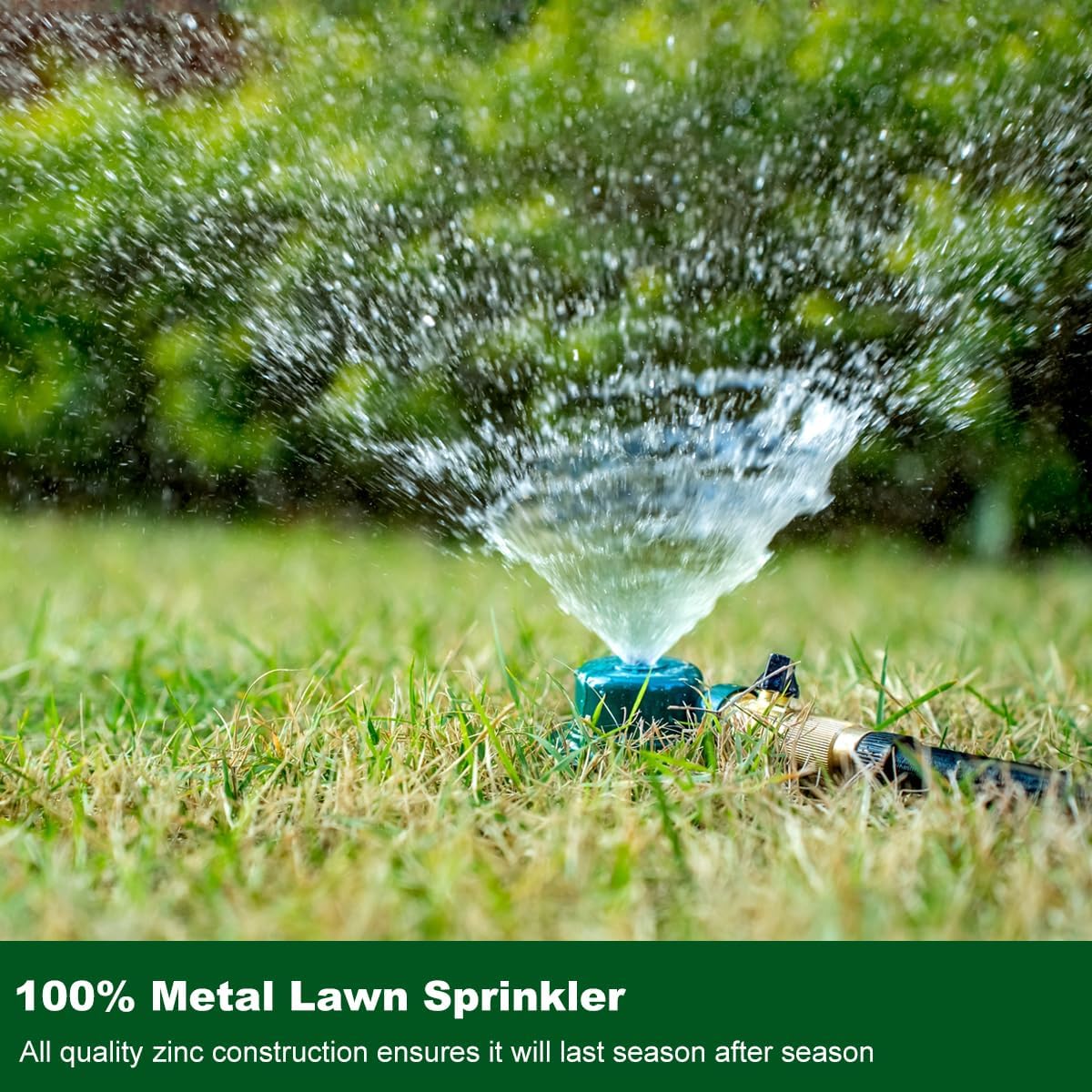 FANHAO 2 Pack 360 Degree Metal Lawn Sprinkler, Automatic Garden Sprinkler - FANHAO