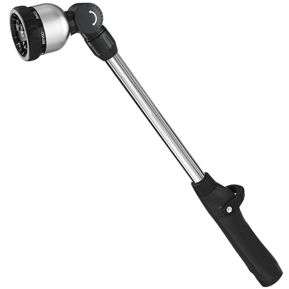 FANHAO 16 Inches 8-Pattern Garden Watering Wand-Black - FANHAO