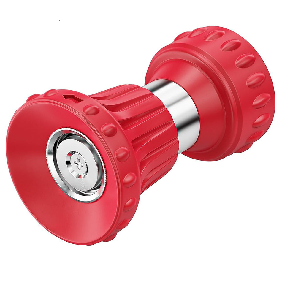FANHAO High Power Adjustable Fireman Style Garden Hose Nozzle - Red - FANHAO
