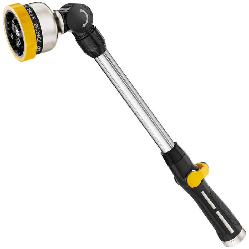 FANHAO Metal Watering Wand,  16-Inch Heavy Duty Garden Hose Wand with 9 Spray Patterns-‎Yellow - FANHAO