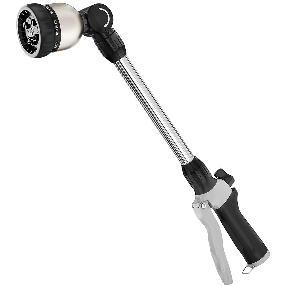 FANHAO Watering Wand Heavy Duty,16 Inches Metal Garden Hose Wand with 8 Spray Patterns - FANHAO