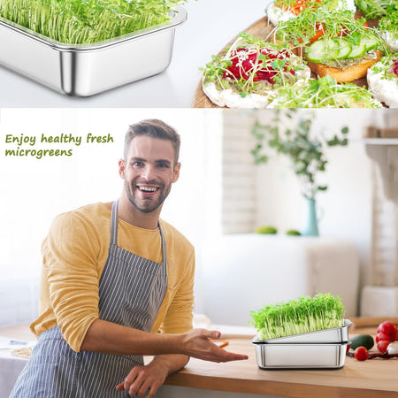 FANHAO 2-Pack Stainless Steel Sprouting Tray - FANHAO