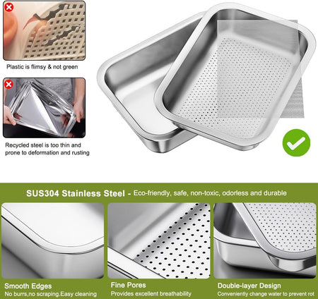 FANHAO 2-Pack Stainless Steel Sprouting Tray - FANHAO