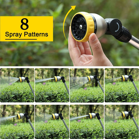 FANHAO 16 Inches 8-Pattern Garden Watering Wand-Yellow - FANHAO