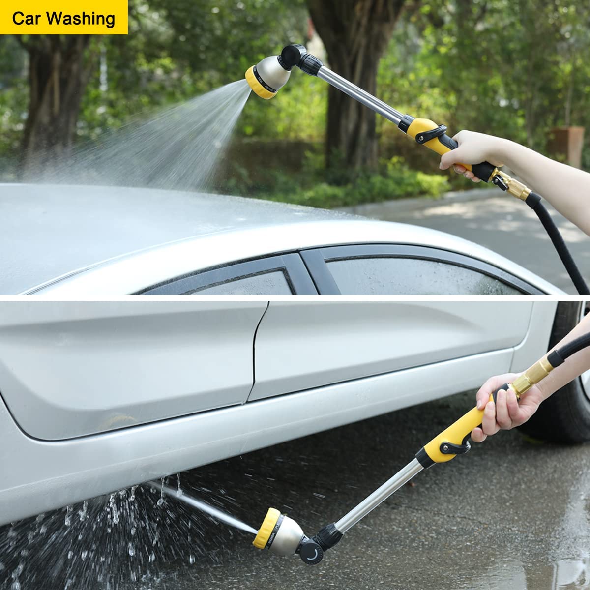 FANHAO 16 Inches 8-Pattern Garden Watering Wand-Yellow - FANHAO