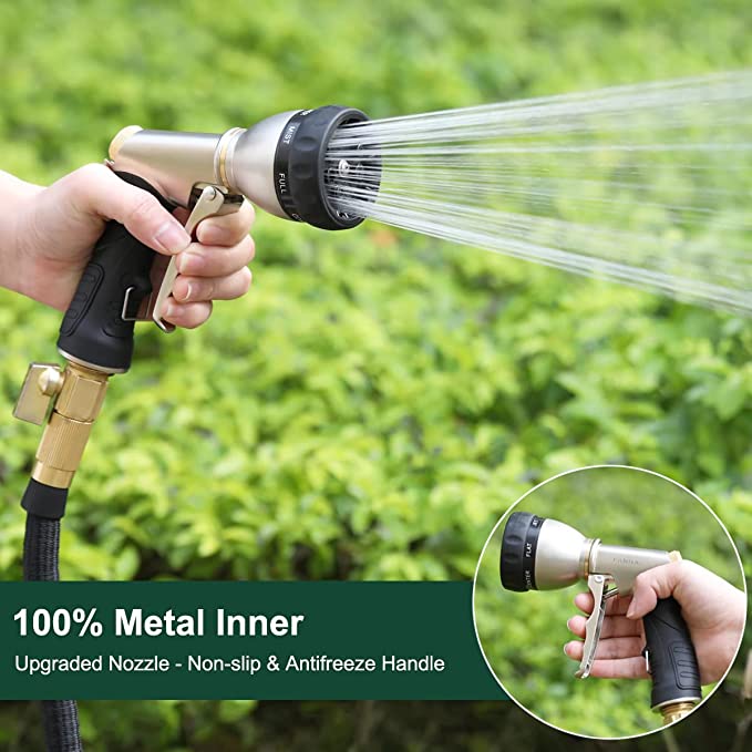 FANHAO Heavy-Duty Metal Hose Nozzle - 7 Spray Patterns, Ergonomic Grip - FANHAO
