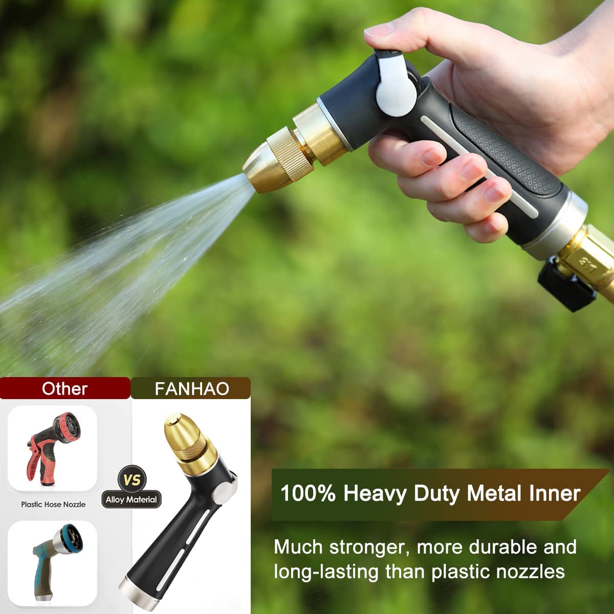 jet spray attachment for garden hose FANHAO Garden Hose Nozzle with High Pressure Jet