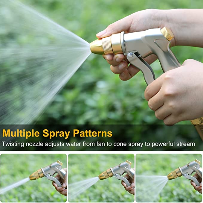 fan spray nozzle for garden hose FANHAO Upgraded Garden Hose Nozzle Sprayer, 100% Heavy Duty Metal Handheld