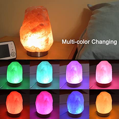 FANHAO USB Himalayan Salt Lamp，Natural Crystal Salt Light with 7 Colors