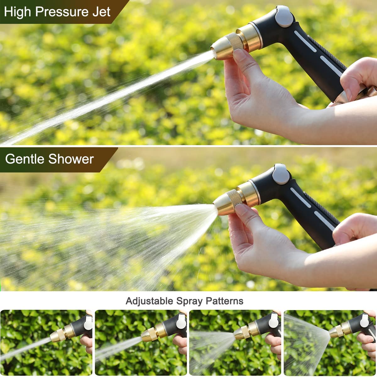 Pup Jet Dog Wash High Pressure Hose Foam Sprayer Water Gun Garden Hose  Nozzle 8 Spray Mode with Soap Dispenser Bottle for Watering Plants Cleaning
